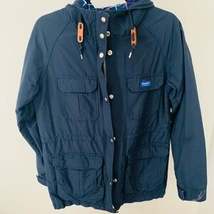 PenField jacket with a hood.
Features multiple pockets and adjustable waist.